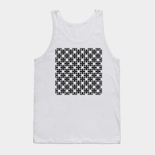 Black Clovers and Dots Pattern Tank Top